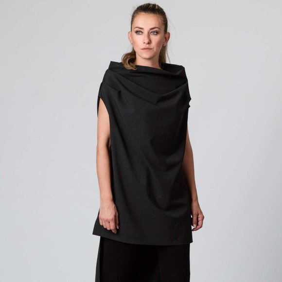 Cowl Neck Tunic in Grey. Size M - Picture 1 of 5